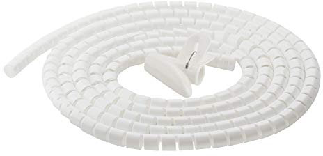 Chengsi Cable Management Sleeve Organizer 118Inch Cord Wire Wrap Coiled Tube Cable Sleeve for Home Office PC TV White
