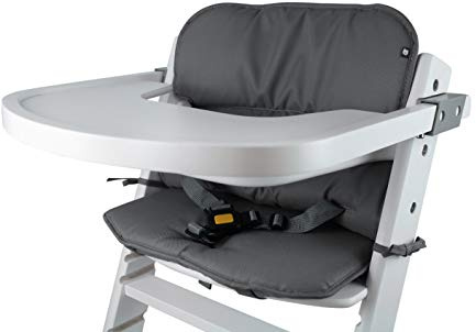Tinydo® Hochstuhl Sitzkissen für Timba Safety 1st. - ergonomisches Memory-Schaum Kissen zur Rückenentlastung, Sitzpolster extra dick - Sitzverkleinerer Auflage ohne Verrutschen (Dunkelgrau)
