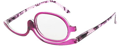 Shaoyanger - Gafas de lectura para mujer, diseño giratorio, para maquillaje de ojos, presbyopic, 1,00 a 4,0 (+1,00, morado)