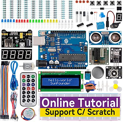 SUNFOUNDER Starter Kit de démarrage Complet Compatible avec Arduino IDE, R3, 25 tutoriels Inclus