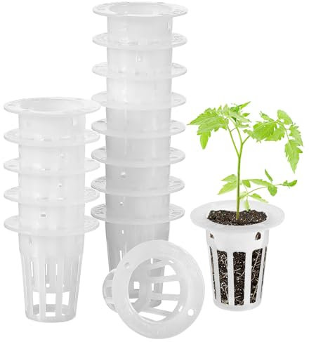 DOITOOL Hydroponic Topf : 100 Stücke Garten Net Pot Netztopf Tasse Töpfe Kunststoff Hydrokultur Net Topf Netztöpfe Eimer Korb Für Hydrokultur Liefert (Weiß 3 4X3 5X1 7 cm)