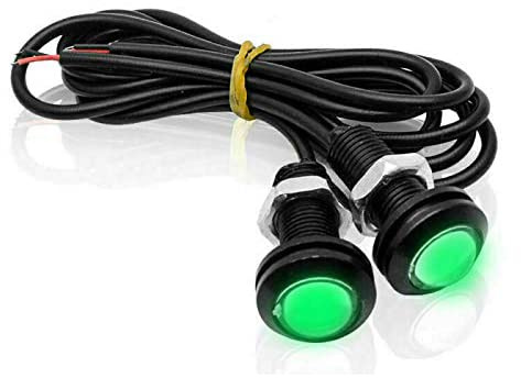 Riloer Luces de Ojo de Águila, 2PCS 12V 9W 110 Lm 8000-10000K Coche Motocicleta LED de Ojo de Águila Luces de Circulación Diurna DRL Luz Trasera Lámpara de Marcha Atrás Verde