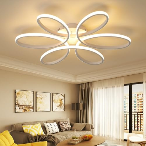 Eurotondisplay Deckenlampe XW809 54cm weiß120W mit Fernbedienung Helligkeit dimmbar warmweiß bis kaltweiß LED Wohnzimmerleuchte Deckenlampe LED Deckenleuchte Schlafzimmerlampe