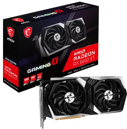 MSI Gaming Radeon RX 6650 XT 128-Bit 8 GB GDDR6 DP/HDMI Dual Torx 4.0-Lüfter, FreeSync DirectX 12 VR-fähige OC-Grafikkarte (RX 6650 XT Gaming X 8G), V502-063R