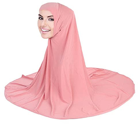 YOFASEN Musulmán Bufanda - Slouchy Pañuelo Hijab Islámico Malasia Sombrero Turbante Arabia Shawl Gorra para Mujeres, Rojo claro