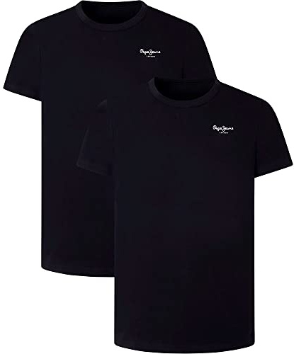 Pepe Jeans Pepe Tshirt 2P, Intimo Uomo, Nero (Black),M