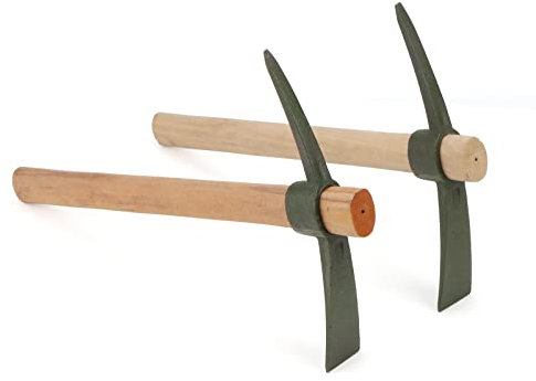 KEILEOHO Mattock - 2 plettri da giardino da 35 x 23 cm, con manico, tappetino da giardino, piccone per giardinaggio, piantagione campeggio