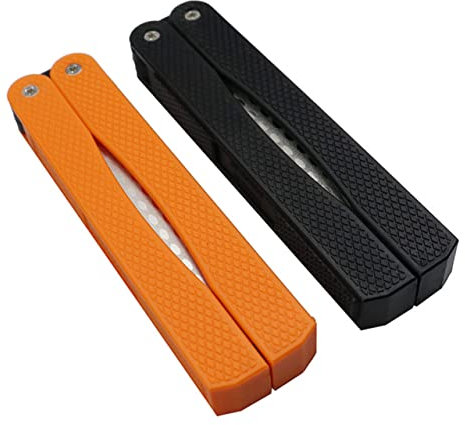 Affilatrice Coltelli a Doppia Faccia 2 Pezzi in Abs Nero