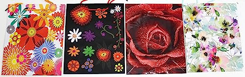 4 Stück Geschenktaschen Groß DIN A4 Geschenkbeutel 32x26x12cm Geburtstag Geschenktüten Papier 160g/m2 Geschenkverpackung Set Large