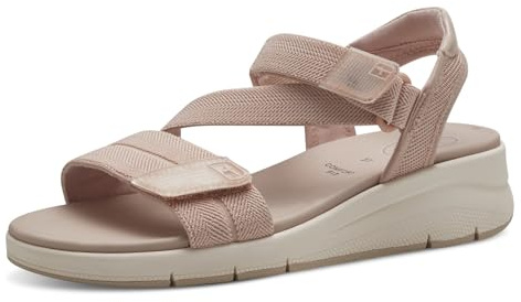 Tamaris Comfort sandali da donna bassi con chiusura a strappo vegani, Rosa (Rose), 37 EU