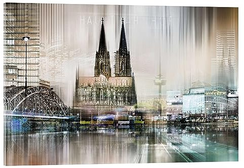Posterlounge Kölner Skyline, abstrakt Acrylglasbild von Städtecollagen 30 x 20 cm Wandbilder Wanddeko