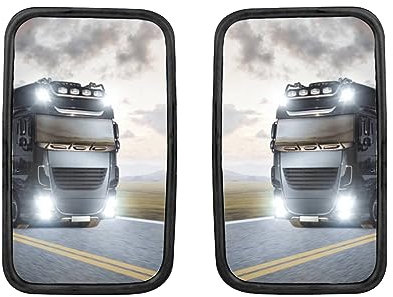 MGF Specchietti retrovisori esterni universali per camion, 36 x 18 cm, convessi, montaggio a destra o a sinistra, 2 pezzi