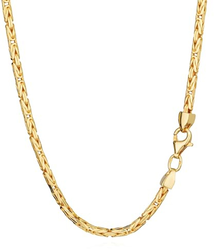 NKlaus 42cm Königskette 925 Silber Gelbgold Vergoldet elegante Halskette Breite: 2,3mm Collier 13,25g schwer 15098