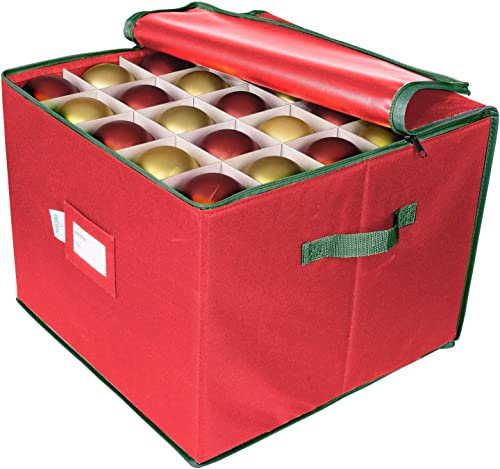 Zusammenklappbare Aufbewahrungsbox, Aufbewahrungsbox, Aufbewahrungsbox for Weihnachtskugeln, Platz for bis zu 75 Baumschmuck-Kugeln, Organizer for Weihnachtsdekorationen, aufgeteilt auf 3 Tabletts mit