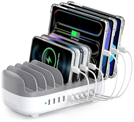 ORICO 120W Station De Charge pour Plusieurs Appareils, Nouvelle Mise ¨¤ Niveau 10 Ports USB Charging Station avec Ventilateur De Refroidissement, Compatible avec iPhone,iPads, Android et Tablettes