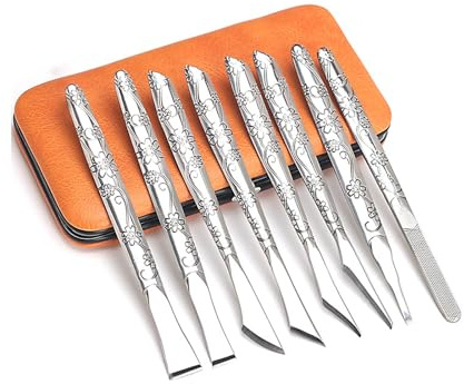 8Pcs Leather Craft Knife, Portable Leather Cutting Tool Leather Craft Skiving Sharp Handle Knife Leather Craft Handwork DIY Tool for Leather Art, Scrapbooking, Foam, Clay, Carving, Scalpel