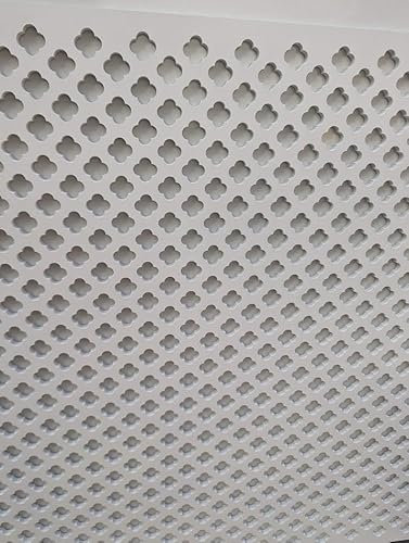 Wooden mesh Decorative Panel, Wall partition, Radiator Cover Grille, Cut-Outs, Kitchen Furniture, Laser Cut in 6mm Thick MDF (Size 1200mm x 500mm) Pattern (K6) Made in The UK. (Primed White)