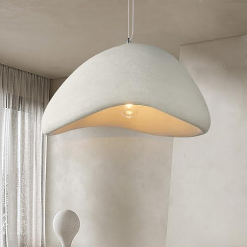 AHQX Moderne Wabi-Sabi-Stil Kronleuchter Esszimmer Hängelampe e27 höhenverstellbar Decke Pendelleuchte minimalistisches Kreativ Design Wohnzimmer Schlafzimmer Bar Innenbeleuchtung weiß(B,30cm)