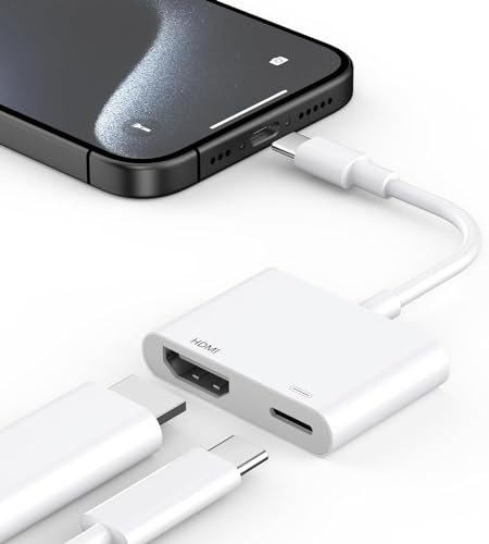 Adaptateur USB C Vers HDMI 4K@60Hz Avec Phone 15/16, USB Type C à HDMI Avec Sortie Audio Vidéo Compatible Avec MacBookPro/Air