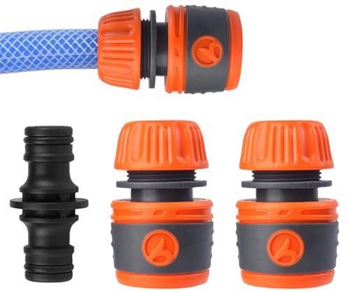 Lot de 3 raccords de tuyau de 13 mm avec raccord rapide pour tuyau d'arrosage, rallonge de tuyau, raccord de tuyau 1/2, pour robinet de jardin