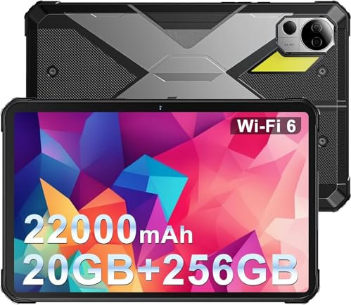 FOSSiBOT DT2 Helio G99 Octa-Core, Tablette Incassable 66W 22000mAh, 20Go+256Go/2T, 10.4'' FHD 2K IPS, 64MP+32MP Caméra, Tablettes Durcie, Double SIM 4G, IP68/IP69K/WiFi6/NFC/GPS/OTG/Face ID