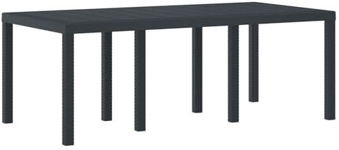 vidaXL Garten-Esstisch Anthrazit 200 x 100 x 73 cm Poly-Rattan, Moderner Gartentisch, rechteckig, robuster Poly-Rattan für die Terrasse, wetterfeste Sitzgelegenheit