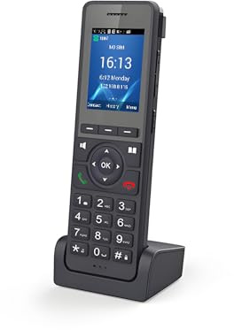 Téléphone sans Fil 4G LTE avec Carte SIM et Comptes SIP, écran de Couleur 2,4 Pouces, Wi FI BT, Temps de Conversation 16H Time Annulation Avancée, Résistance à la Poussière