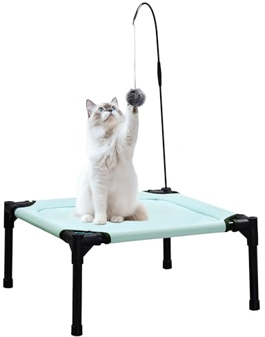 Poskena Katzenbett, Erhöhte Katzen Bett für den Innen- und Außenbereich, Comfort Katzenhängematte Waschbar, Geeignet für Katzen, Kaninchen, Kätzchen Und Kleintiere