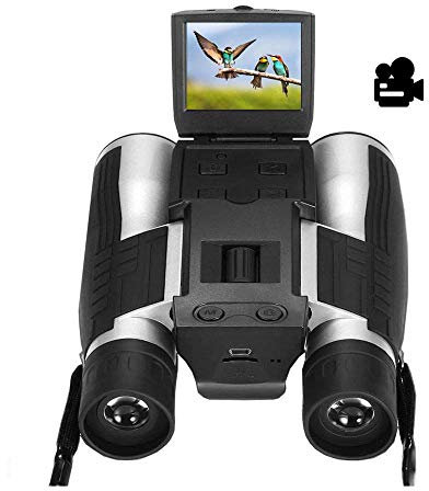 ZJFHEYUO Telescopio binocolo ad Alta Potenza 12X32 5MP binocolo Digitale 2 LCD videocamera Digitale binocolo con Fotocamera per Adulti Video Foto registratore per Birdwatching po