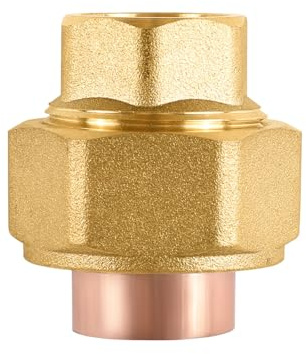 1 Pc Seelink Copper Fittings, 3/4 C x C Union with Sweat Solder Connection, Brass x Copper for Residential and Commercial Pipe Tubing