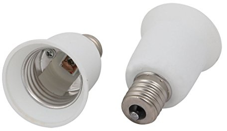 Sourcingmap 2 pz E17 a E27 Extender Adattatore Convertitore Lampadina Socket Holder Bianco