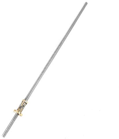 Hilitand T8 Stainless Steel Threaded Rod, Lead Screw with Anti-Backlash Spring Loaded Nut for 3D Printer Milling Machine(400mm)