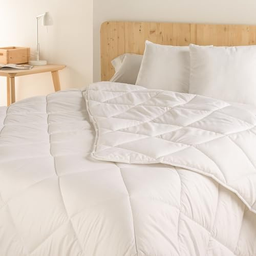 NATURALS - Relleno Nórdico Microfibra 400 Gramos - Edredón Nórdico Cama 180 (260x220 cm) - Acolchado a Rombos Tacto Pluma - Ligero, Antialérgico, Transpirable y Extrasuave