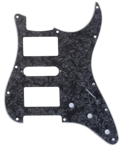 Musiclily Pro 11 Hole HSH ST Guitar Pickguard 4Ply Black Pearl