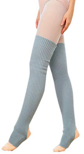 ACVIP Damen Overknee Stulpen Beinwärmer Ballettstulpen mit Fersenloch(Eisblau)