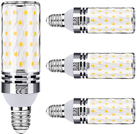 Anmossi E14 LED Lampe Warmweiß,3000K,1200Lm,Nicht Dimmbar,12W E14 Led Mais Lampen ersetzt 100W Glühbirne,Energiesparlampe Kleine Edison Schraube E14,4er Pack