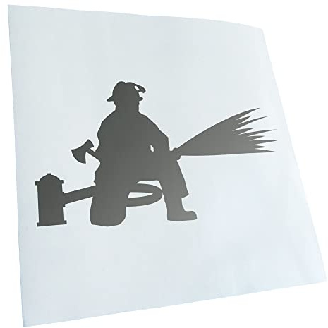 Kiwistar - Autocollant - Firefighter Firefighter - argent - G30 - Pour voitures, vélos, véhicules, motos, cyclomoteurs, tuning, vitres arrière