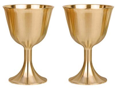 BESPORTBLE 2pcs Brass Chalice Cup Vintage Desktop Ornament for Home Decor for Wine Beverages Rituals and Gatherings and Elegant Brass Goblet