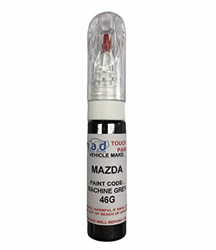 Car Touch Up Paint Compatible with MAZDA MACHINE GREY 46G CX-5 MX-5 MAZDA3 - 20ml Precision Scratch Repair Kit with Needle & Brush - UK Mixed Automotive Paint Pen for Exact Colour Match