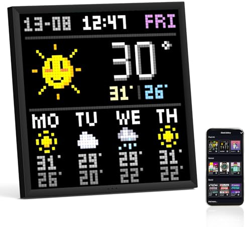 Divoom Pixoo-64 WiFi Pixel Art Display mit einem 64x64 LED Panel, einzigartige Beleuchtungsdekoration mit App-Steuerung