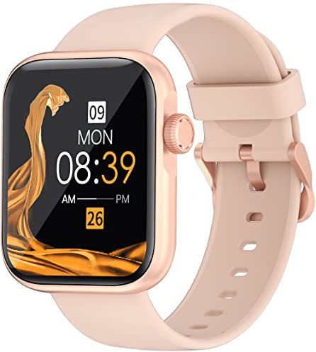 Smartwatch mit Anruffunktion Whatsapp,1.69 Zoll Touchscreen,Fitness Tracker Schrittzähler Schlafmonitor Pulsmesser Uhr Blutdruck Sportuhr Smart Watch Telefonieren 2022 Rosegold