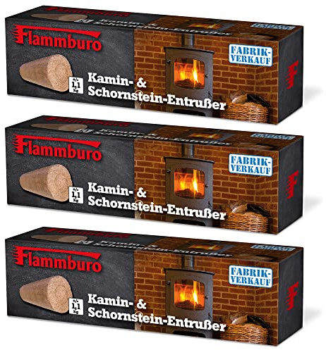 FLAMMBURO borttagning av sot i spiseld, öppen spis och förbränningsrum – finns i en uppsättning med 3, 6 eller 12 eldstäder/sotborttagare