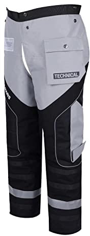 YARDMARIS Chainsaw Chaps Technische Version, Schutzhose für Kettensäge, Sicherheitsschürze, Klasse A, Größe M, Schwarz / Grau, Medium-Large