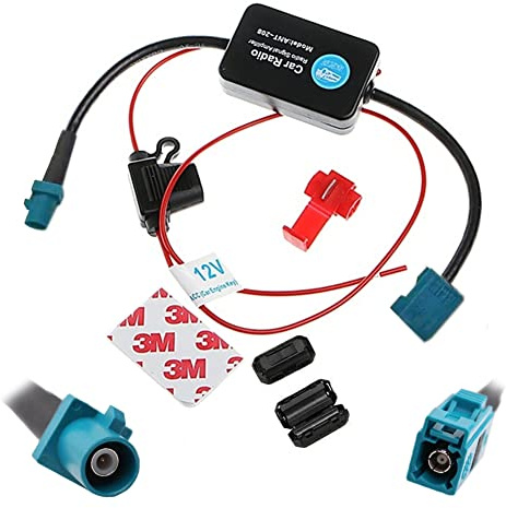 A24S Autoradio Antennenverstärker mit FAKRA-Stecker – Autoantennen Signalverstärker für AM/FM Radio