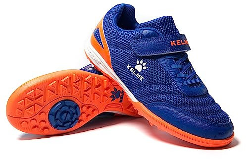 Kelme Fußballschuhe Jungen/Kinder Kunstrasen Trainingsschuhe Mädchen Sneaker Sportschuhe Indoor Outdoor Turf Football Schuhe Unisex Blau EU 30