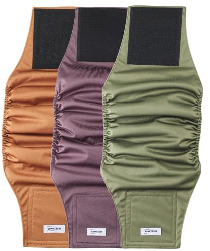 Waschbare, Wiederverwendbare Hündchen-Hüftbinden (3er Set) für männliche Hunde (XS). Hochwertig, saugfähig – ideal für Inkontinenz, aufgeregtes Harnen & Training.