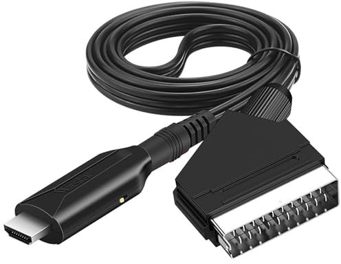BODYA Câble convertisseur péritel vers HDMI pour DVD HD TV vidéo adaptateur plomb portable noir