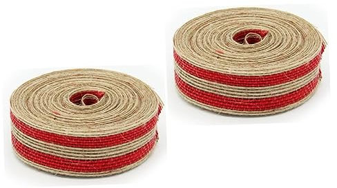 TEHAUX 2stücke Juteband Rot Vintage Dekoband Für Hochzeit Weihnachten Hochwertiges Bastelmaterial Für Geschenkschmuck Und Home Decoration