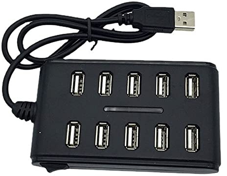 Kliplinc Câble de rallonge haute vitesse avec 10 ports, adaptateur hub USB 2.0 pour interface PC portable