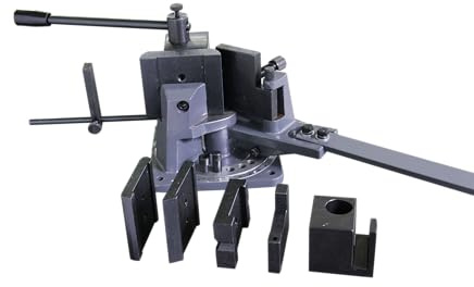 BOKA Universal Winkelbieger, Profi Biegemaschine für Flachstahl, Metallprofile & Stahlstangen | Manuelles blechbiegemaschine mit 120° Biegewinkel & 5 Matrizen, UB-100